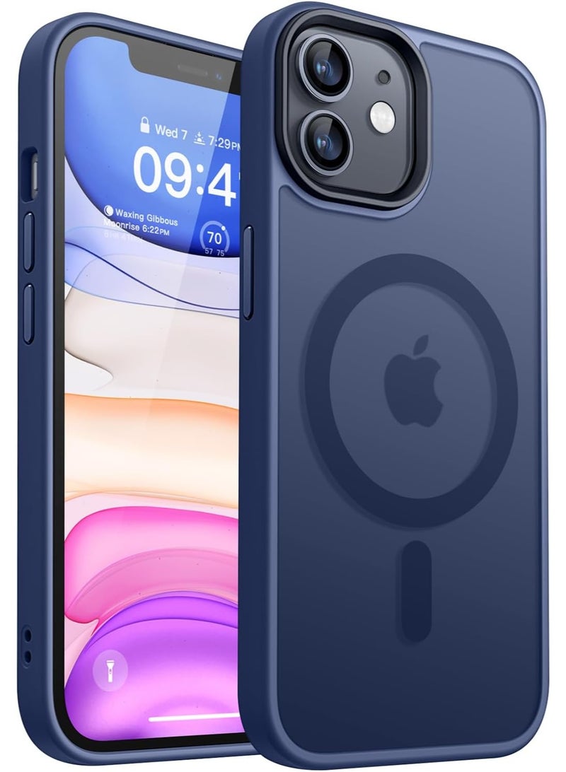 ACLIX Magnetic Matte Case for iPhone 11 Pro, Compatible with MagSafe, Plating Luxury Cover, Matte Soft TPU Shockproof Protective Phone Case, (Dark Blue) - Image 1
